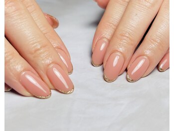 エムケーネイル(Mk-Nail)/ワンカラー+細フレンチ