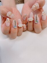 らん ネイル/大人な可愛い！ピンクデザイン！