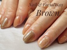 ブラウン(Brown.)/ミラーフラワー×奥行マグネット