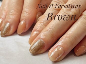 ブラウン(Brown.)/ミラーフラワー×奥行マグネット