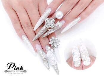 ネイルコレクション ピンク(Nail Collection Pink)/ホワイトネイル:ブライダル:3D