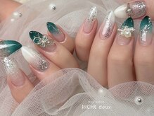 リッシュ ドゥ(RICHE deux)/前撮り緑ネイル