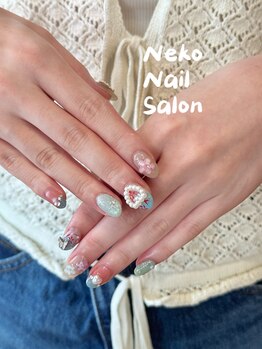 ネコ(Neko)/手描き ワンホンネイル