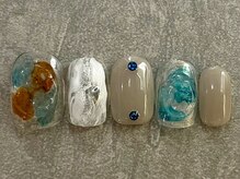 カラネイル 南森町店(calla nail)/インク　ぷっくり　キラキラ