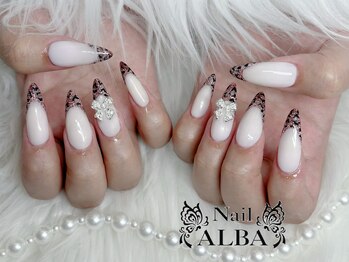 ネイルアルバ(Nail ALBA)/フレンチ×レオパード