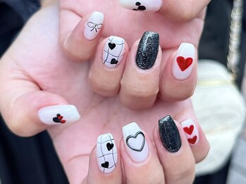 ア―ジュポシェフリル 天神西通り店(age poche Frill)/ハートネイル