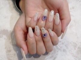 ＃先端ラメ＃ビジューネイル