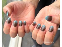 ブラウン×ブルーグラデ♪