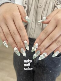 バラ　フラッシュ　水色　ロング