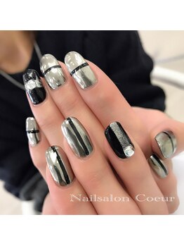 ネイルサロン クール(Nailsalon Coeur)/ミラーネイル ブロッキング