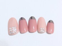 ノーラスリエン(Nolaslien)/春ネイル　ピンクベージュミラー