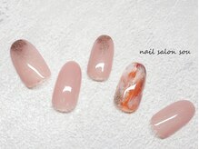 ネイルサロン ソウ 京橋店(Nail Salon Sou)/ホワイト×べっ甲ネイル