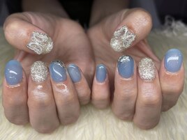 蝶々ネイル☆ミラーデザイン