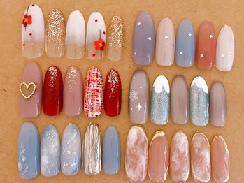 ネイルサロンアンドジュエリー アリュール(ALLURE)の写真/シンプル系～華やか系までデザイン豊富☆嬉しい《持ち込みOK》なので、自分だけのお気に入りの指先が叶う♪