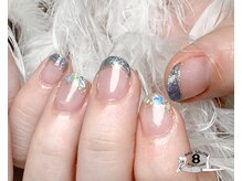 ネイルエイト 新百合ヶ丘(nail8)/シェル×ラメ透け感フレンチ