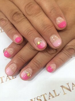 クリスタルネイル ゆめタウン博多店(CRYSTAL NAIL)/縦グラフレンチネイル
