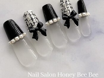 ハニービービー(Honey Bee Bee)/リボンツイードネイル