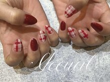 アクイユ 銀座店(ACCUEIL)/赤チェックネイル