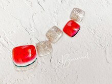 ボネール(nail ＆ eyelash Bounail)/フルーツ　スイカ　フットネイル