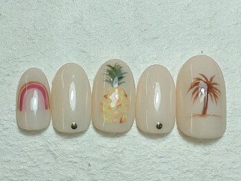 ネイルビート(NAIL BEAT)/手描きネイル ヤシの木