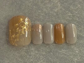 オレンジ　キラキラニュアンス