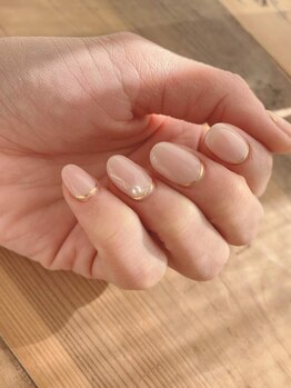 マニエネイル(mani e nail)の写真/【大人可愛い指先に☆】指が美しく見えるシンプルネイル＊丁寧なケアと持ちの良さでリピーター多数◎