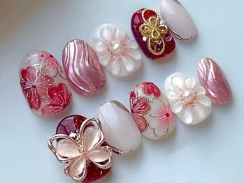 Lien nailsalon【長さだし専門店】パラジェル・フィルイン導入/持ち込み｜和柄成人式ネイル