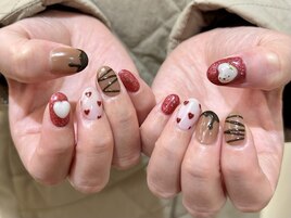 バレンタインネイル