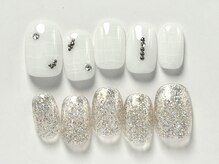 クレモアネイル 池袋西口店(CLEMORE NAIL)/チェック×グリッター