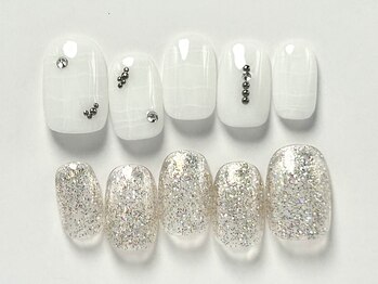 クレモアネイル 池袋西口店(CLEMORE NAIL)/チェック×グリッター
