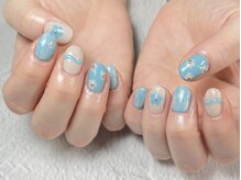 バーガンディ 鶴田(BURGUNDY)/フラワーネイル