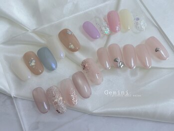 ジェミニ(Gemini)の写真/【難波駅/徒歩7分☆】見るたび気分UPな指先にお仕上げ♪お財布に優しい【定額SEASONコース¥6,580】