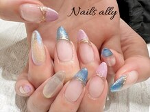 ネイルズアリー 立川店(Nails ally)/ダイアミ×クリアネイル×春夏