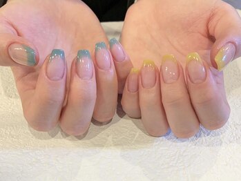 アイネイルズ 梅田店(I nails)/くすみフレンチアシメ+¥500