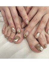 ピンクベリー(PINK BERRY)/ミラーフットネイル◆同時施術