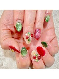 クリスマスツリーネイル
