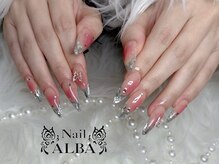 ネイルアルバ(Nail ALBA)/ガラスフレンチ×チーク