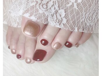 シェリエ(Cherie)/フット/ボルドー×ゴールド