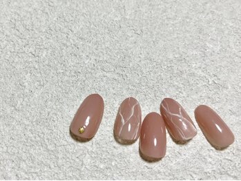 モグネイル(Mogunail)/5.6月定額A 大理石ネイル