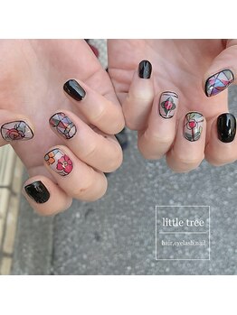 ステンドグラス風手描き