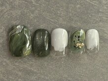 カラネイル 南森町店(calla nail)/グリーンニュアンス　マグネット