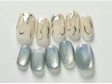 クレモアネイル 池袋西口店(CLEMORE NAIL)/メタリックシルバー×マグネット