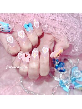 ファラウェイネイル(Faraway nail)/オーロラ×3Dリボンネイル☆