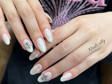 ネイルズアリー 立川店(Nails ally)/パールビジュー×メタルパーツ