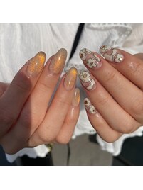 お花のニュアンスネイル☆