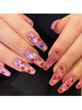 ウェイビーズ ネイル(wavy's.nail)/ホログラムハートネイル