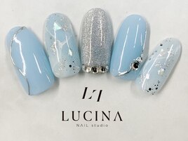 C-178 ブルー系ブライダルネイル