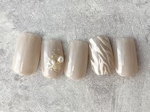 エムドットネイル 池袋(m.nail)/シアーベージュ×アニマル