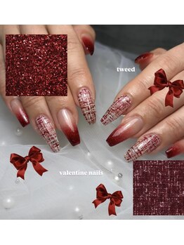 バレンタインネイル