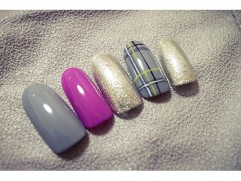 ラミエンヌ/チェック 秋ネイル